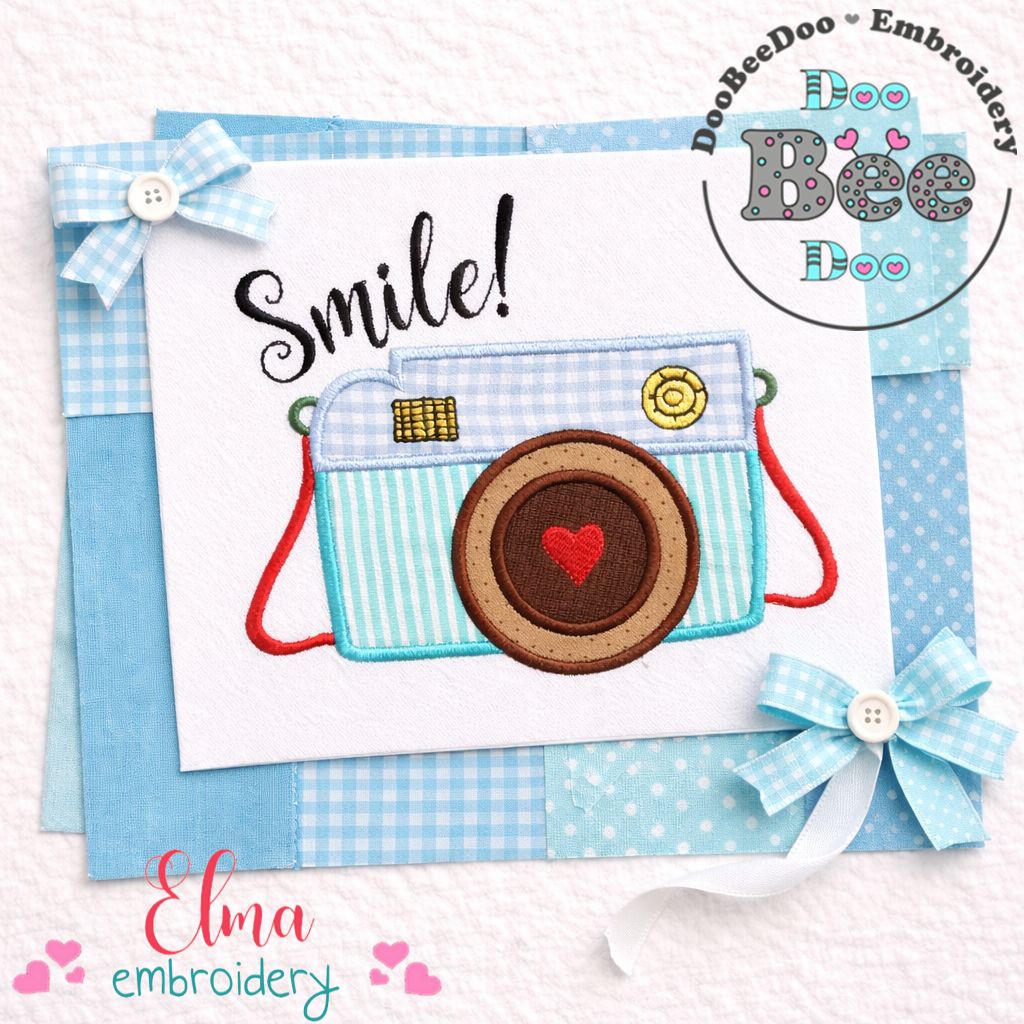 Smile Camera – Appliqué – Machine Embroidery Design