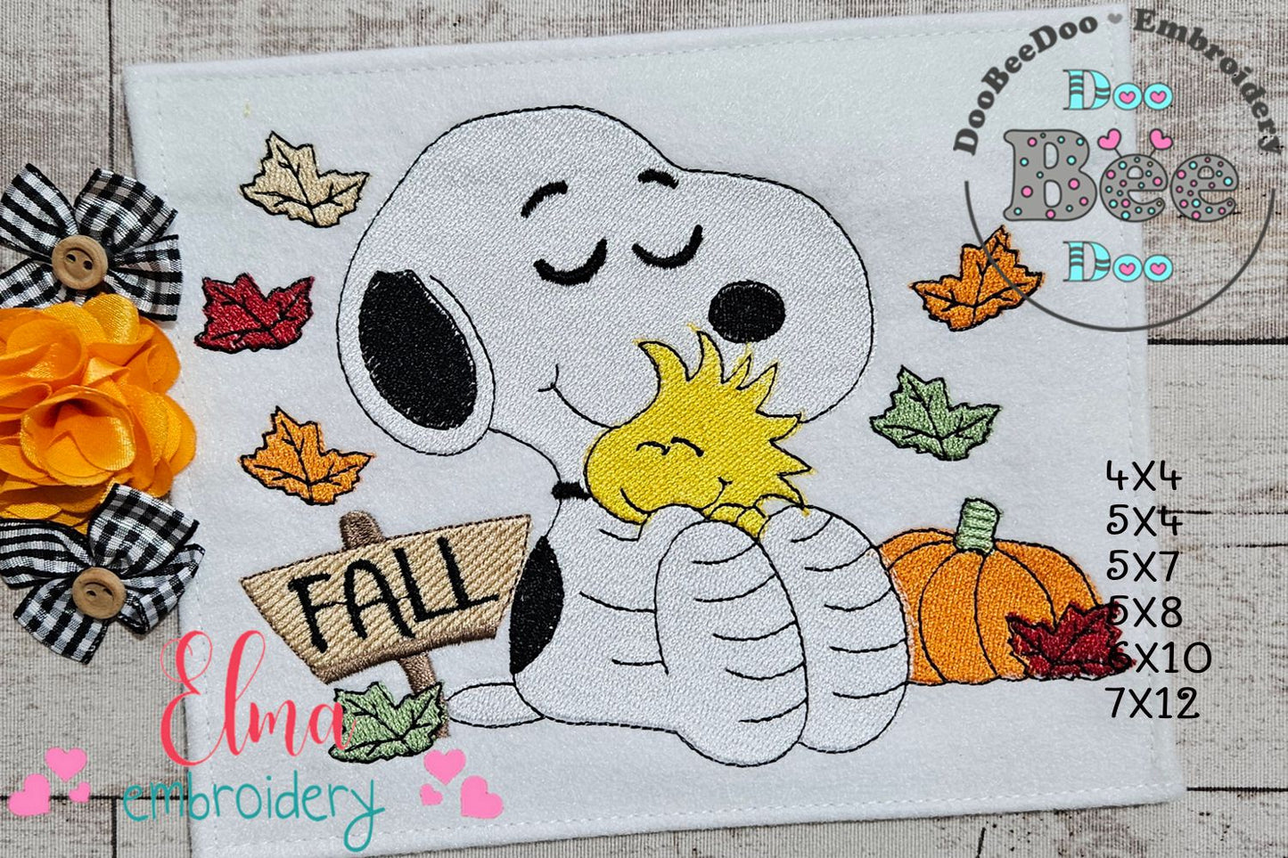 Cozy Fall Puppy Hug – Fill Stitch – Machine Embroidery Design