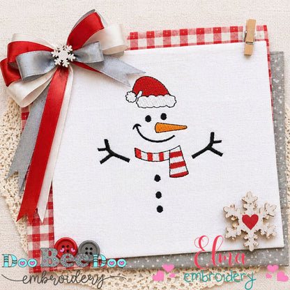 Cheerful Christmas Snowman - Fill Stitch – Machine Embroidery Design