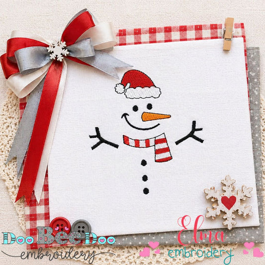 Cheerful Christmas Snowman - Fill Stitch – Machine Embroidery Design