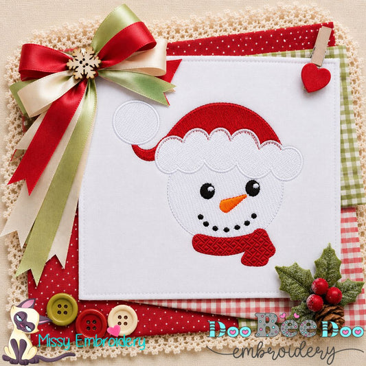 Snowy Smiles Snowman - Fill Stitch - Machine Embroidery Design
