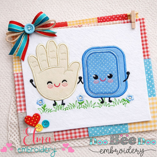 Soap and Hand Boy - Appliqué – Machine Embroidery Design
