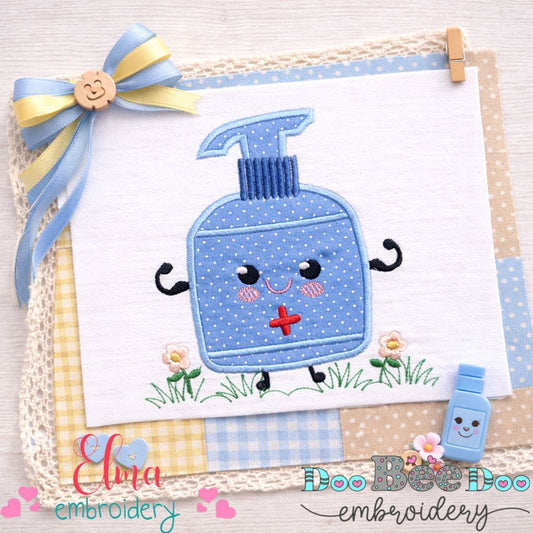 Kawaii Hand Sanitizer Boy – Appliqué – Machine Embroidery Design