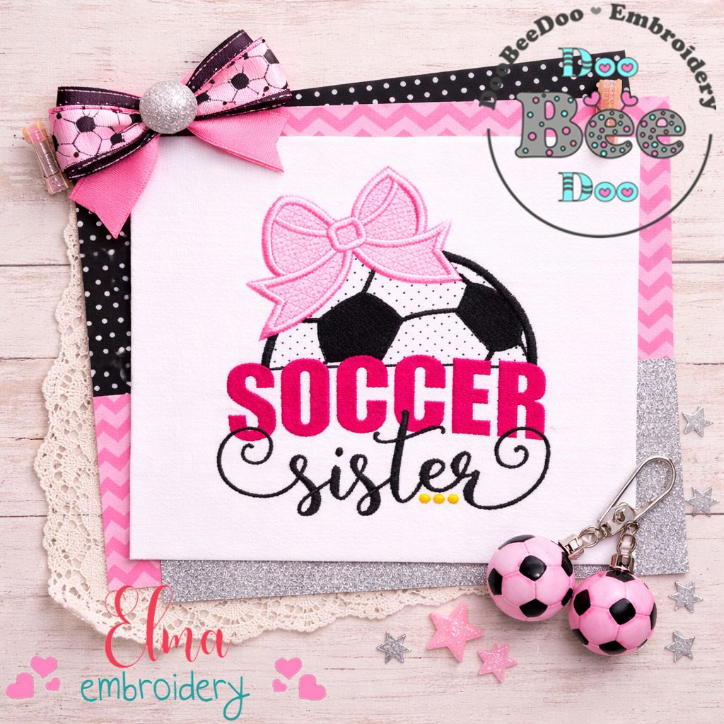 Soccer Sister - Appliqué - Machine Embroidery Design