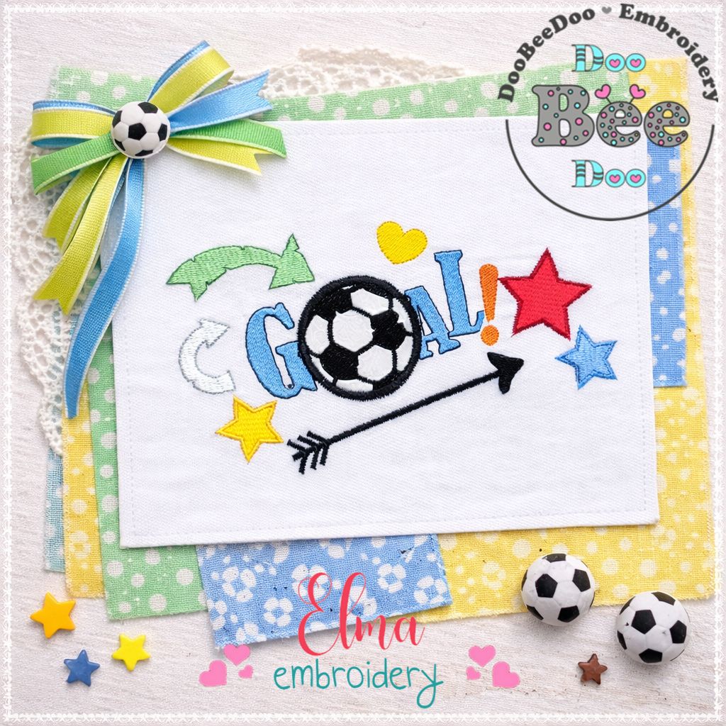 Goal Soccer Fun - Appliqué - Machine Embroidery Design
