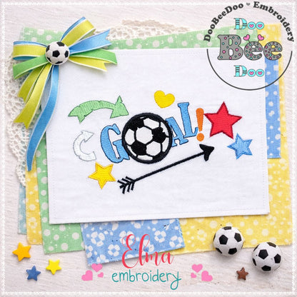 Goal Soccer Fun - Appliqué - Machine Embroidery Design