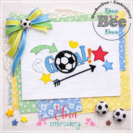 Goal Soccer Fun - Appliqué - Machine Embroidery Design