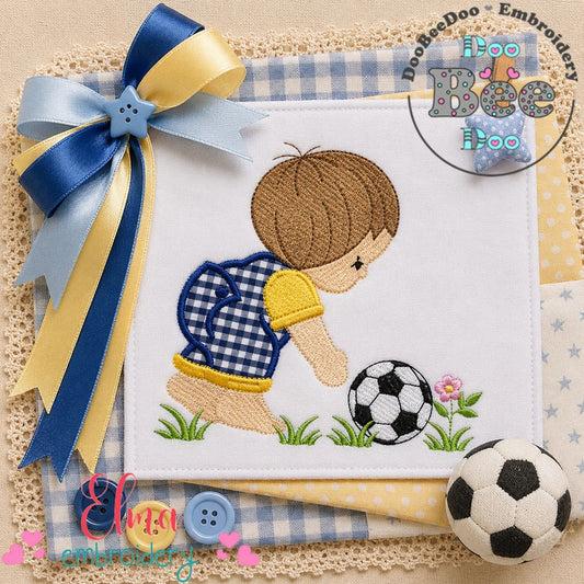 Little Soccer Star - Appliqué - Machine Embroidery Design