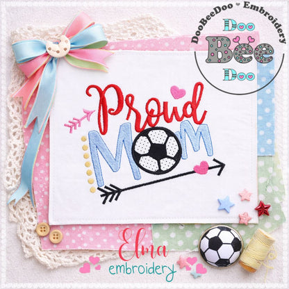 Proud Soccer Mom - Appliqué - Machine Embroidery Design