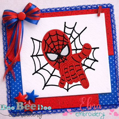 Spider Web Hero - Appliqué - Machine Embroidery Design