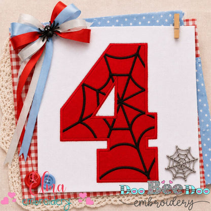 Spider Number Four - Applique - Machine Embroidery Design