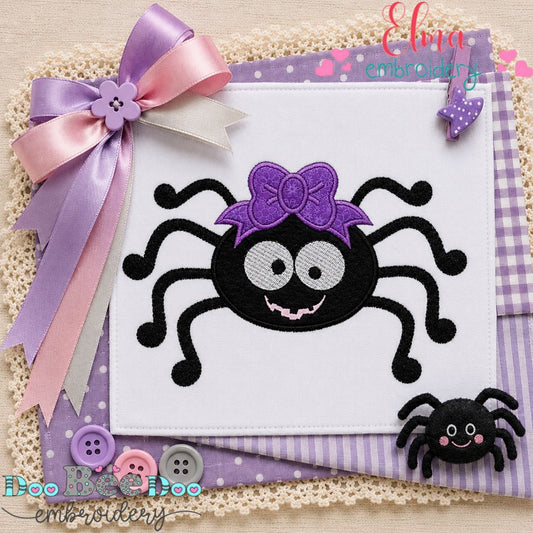 Spooky Cute Spider - Appliqué - Machine Embroidery Design