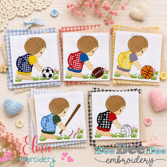Little Sports Boy Collection - Applique - Machine Embroidery Design