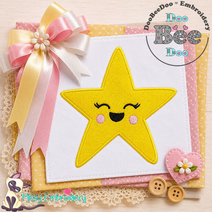 Happy Star – Fill Stitch – Machine Embroidery Design