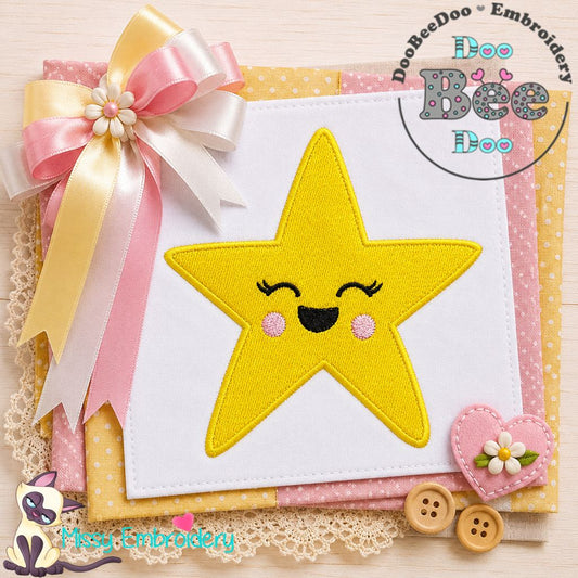 Happy Star – Fill Stitch – Machine Embroidery Design