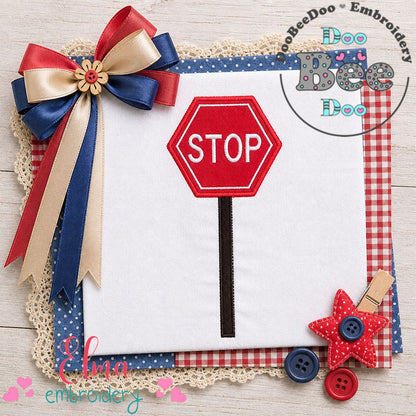 Cute Stop Sign - Appliqué – Machine Embroidery Design