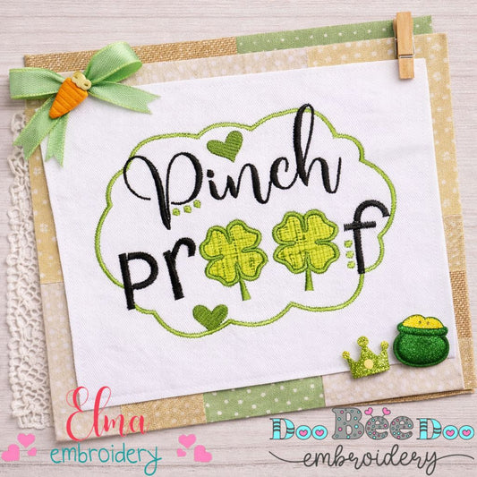 Pinch Proof Shamrock - Appliqué - Machine Embroidery Design