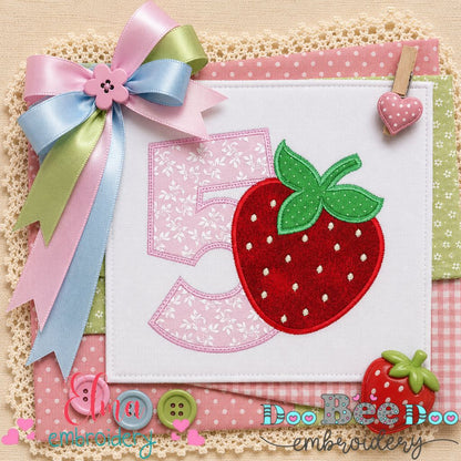 Berry Number Five - Appliqué - Machine Embroidery Design