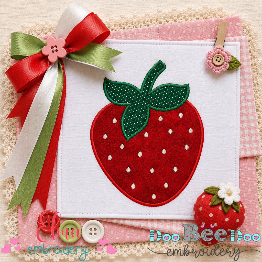 Sweet Strawberry - Appliqué - Machine Embroidery Design