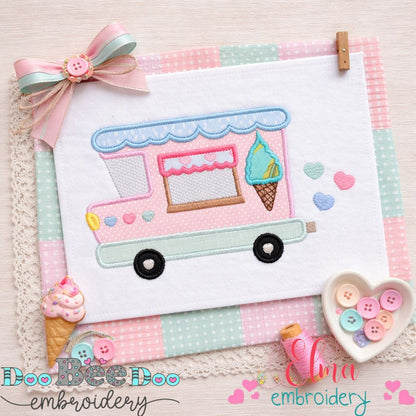 Sweet Ice Cream Truck - Appliqué – Machine Embroidery Design