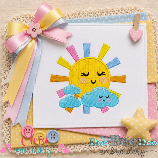 Sunny Cloud Friends - Appliqué - Machine Embroidery Design