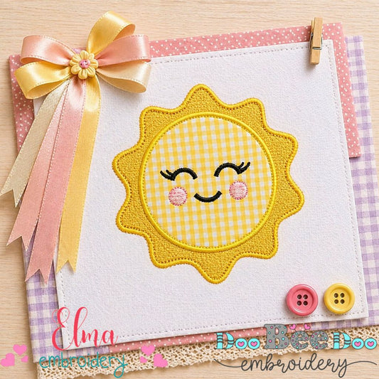 Sweet Smiling Sun Appliqué - Appliqué – Machine Embroidery Design