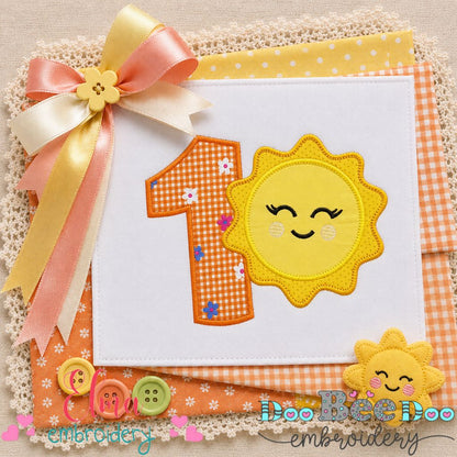 Sunny First Birthday - Appliqué - Machine Embroidery Design