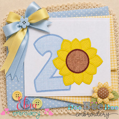 Sunny Second Birthday - Appliqué - Machine Embroidery Design