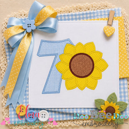 Sunny Seventh Birthday - Appliqué - Machine Embroidery Design