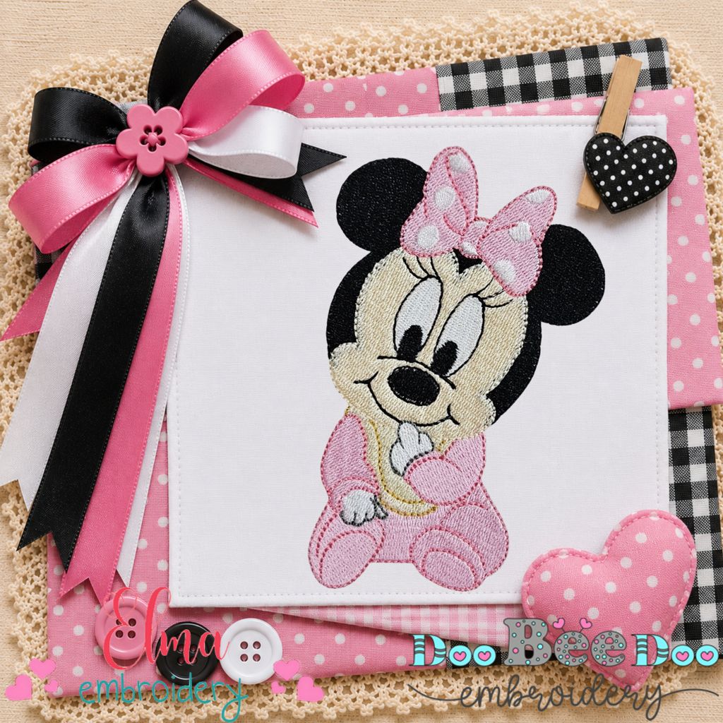 Baby Minnie Mouse - Fill Stitch - Machine Embroidery Design