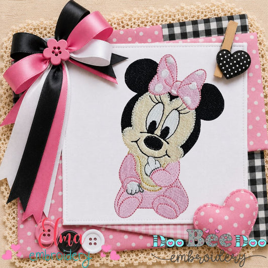 Baby Minnie Mouse - Fill Stitch - Machine Embroidery Design