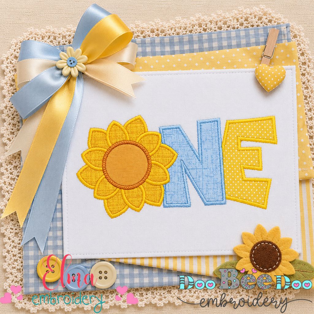 Sunflower First Birthday - Appliqué - Machine Embroidery Design