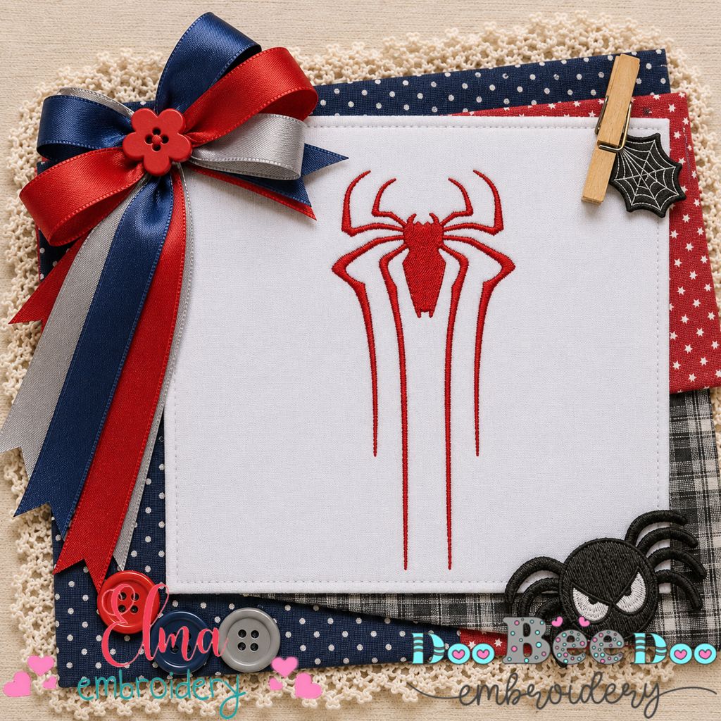 Spider Emblem - Fill Stitch - Machine Embroidery Design