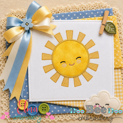 Happy Sunshine - Appliqué - Machine Embroidery Design