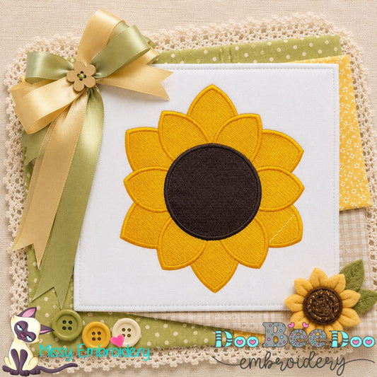 Summer Sunflower - Fill Stitch - Machine Embroidery Design