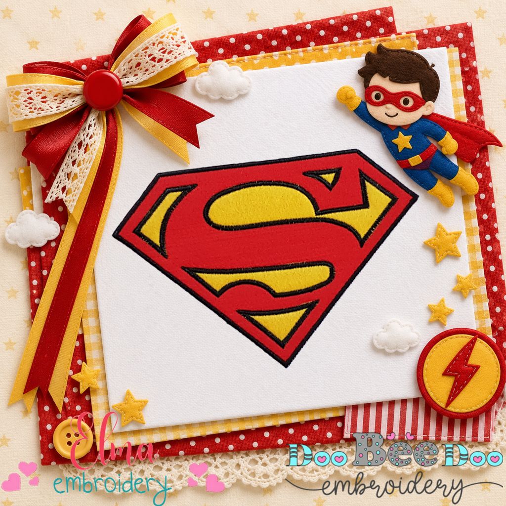Superman S - Applique - Machine Embroidery Design