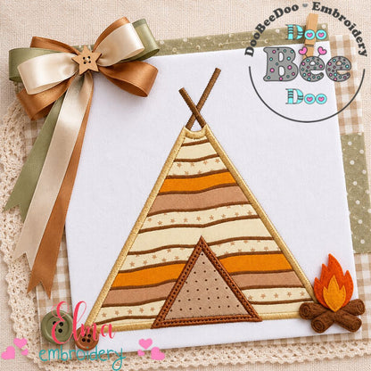 Boho Teepee Tent - Appliqué - Machine Embroidery Design