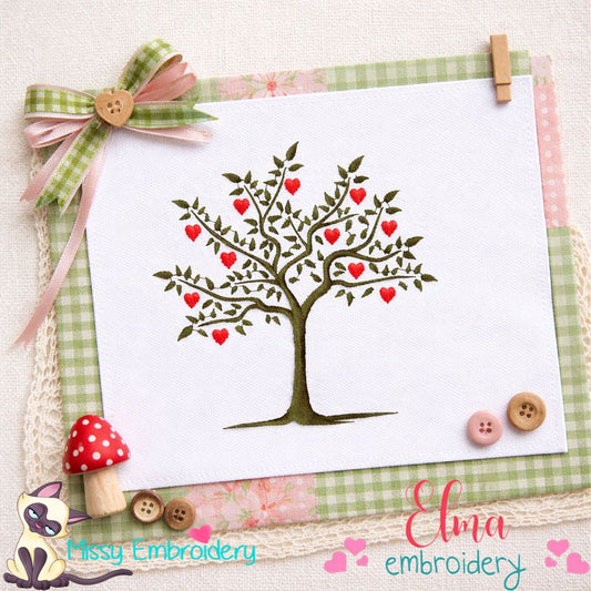 Tree of Love Hearts - Satin Stitch – Machine Embroidery Design