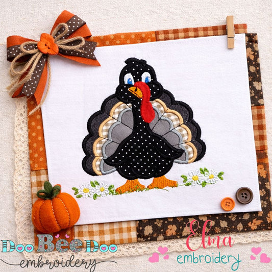 Cute Turkey - Appliqué - Machine Embroidery Design