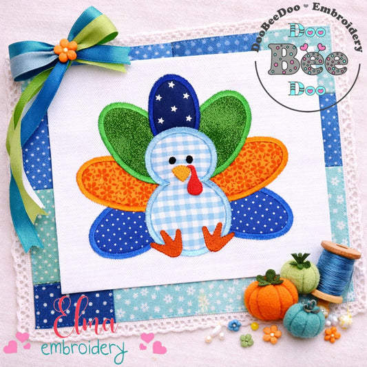 Cute Turkey Boy – Appliqué – Machine Embroidery Design