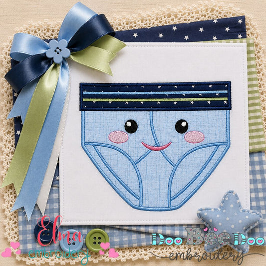 Happy Baby Briefs - Appliqué - Machine Embroidery Design