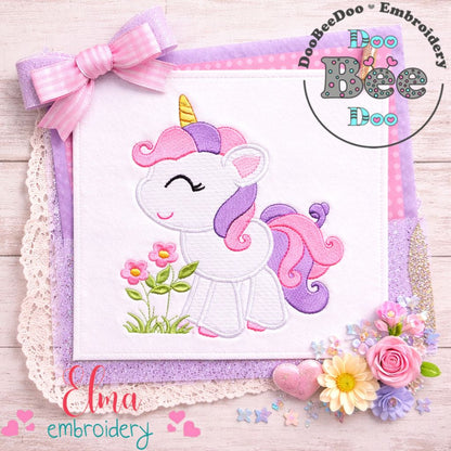 Cute Unicorn - Appliqué - Machine Embroidery Design