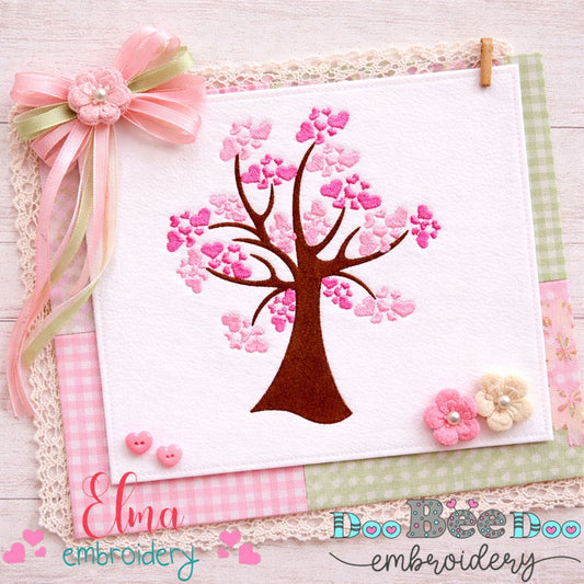 Heart Blossom Tree - Fill Stitch - Machine Embroidery Design