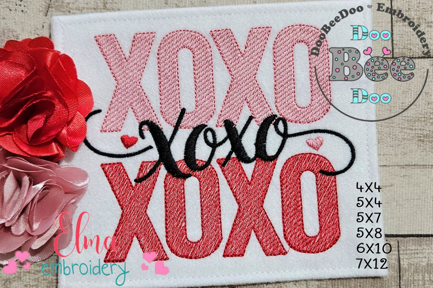 XOXO Love – Sketch Stitch – Machine Embroidery Design