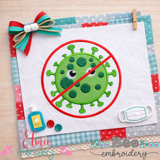 No Germs Allowed Virus – Appliqué – Machine Embroidery Design