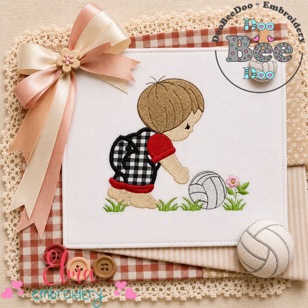 Little Volleyball Star - Appliqué - Machine Embroidery Design