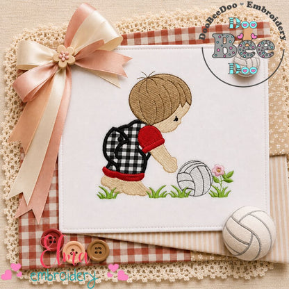 Little Volleyball Star - Appliqué - Machine Embroidery Design