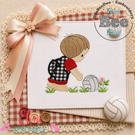 Little Volleyball Star - Appliqué - Machine Embroidery Design