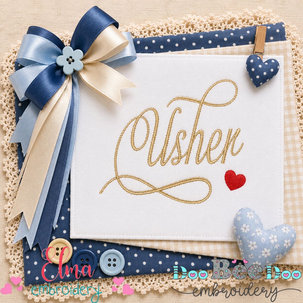 Elegant Usher - Satin Stitch - Machine Embroidery Design