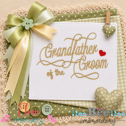 Elegant Grandfather of the Groom - Satin Stitch - Machine Embroidery Design